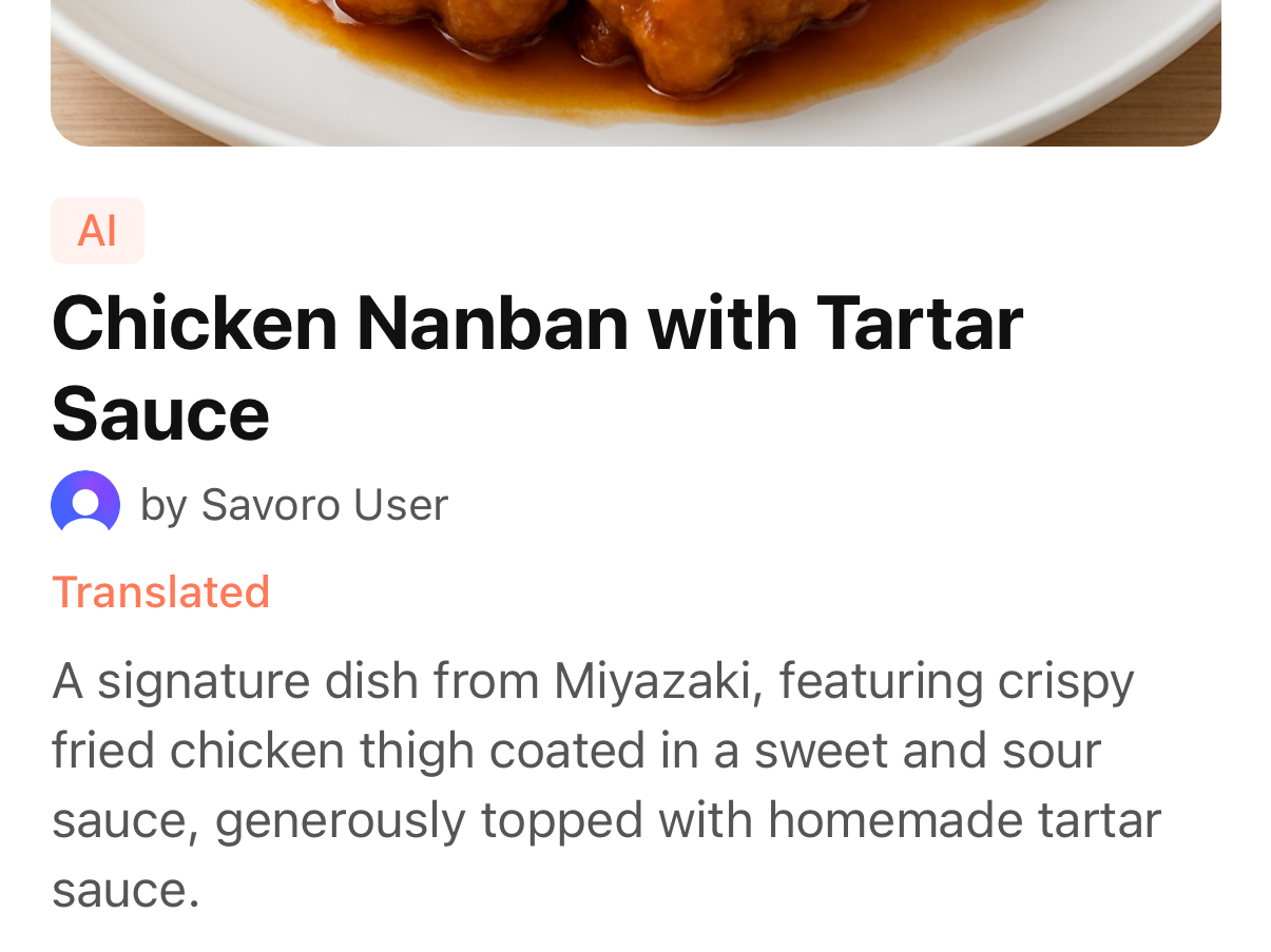 Global dishes in familiar words